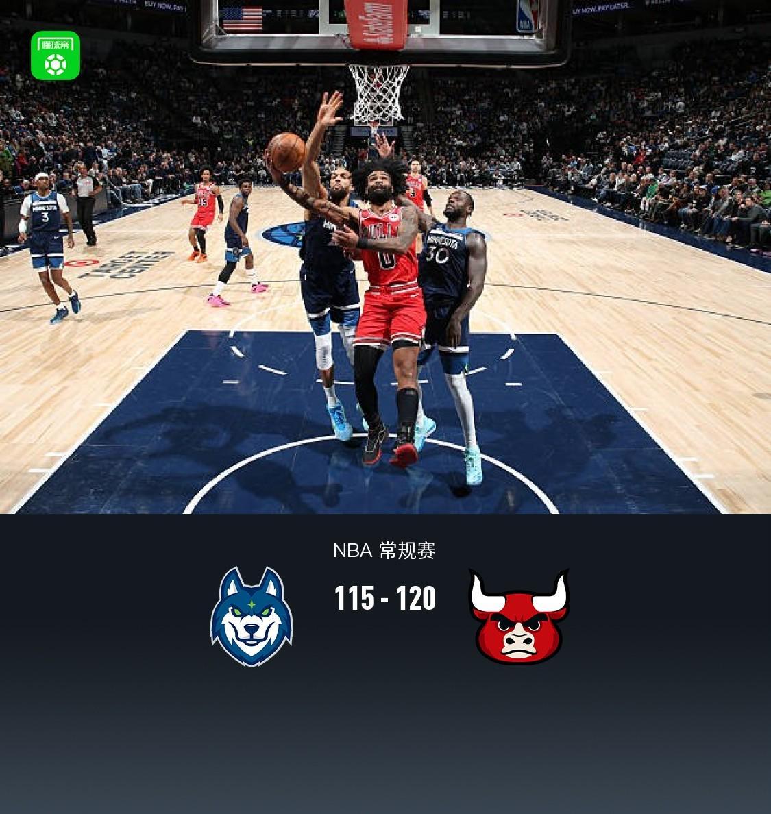 开云体育中国-公牛120-115险胜森林狼,科比-怀特22分,爱德华兹25中9得20分